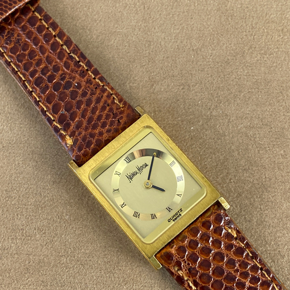 Neiman Marcus Gold Plated Roman Numerals Watch - Picture 7 of 7